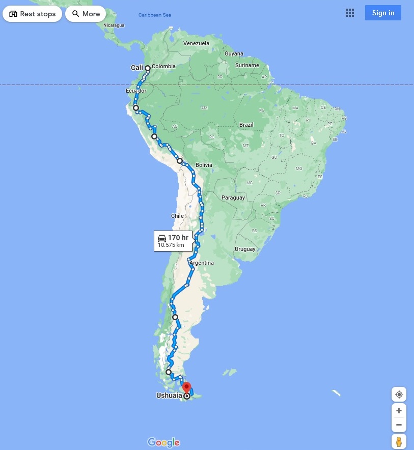 Panamericana cycling route