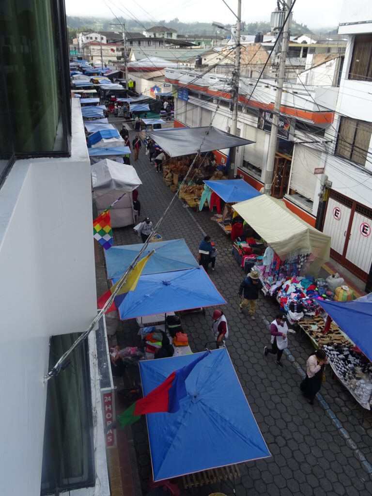 Otavalo market getting ready