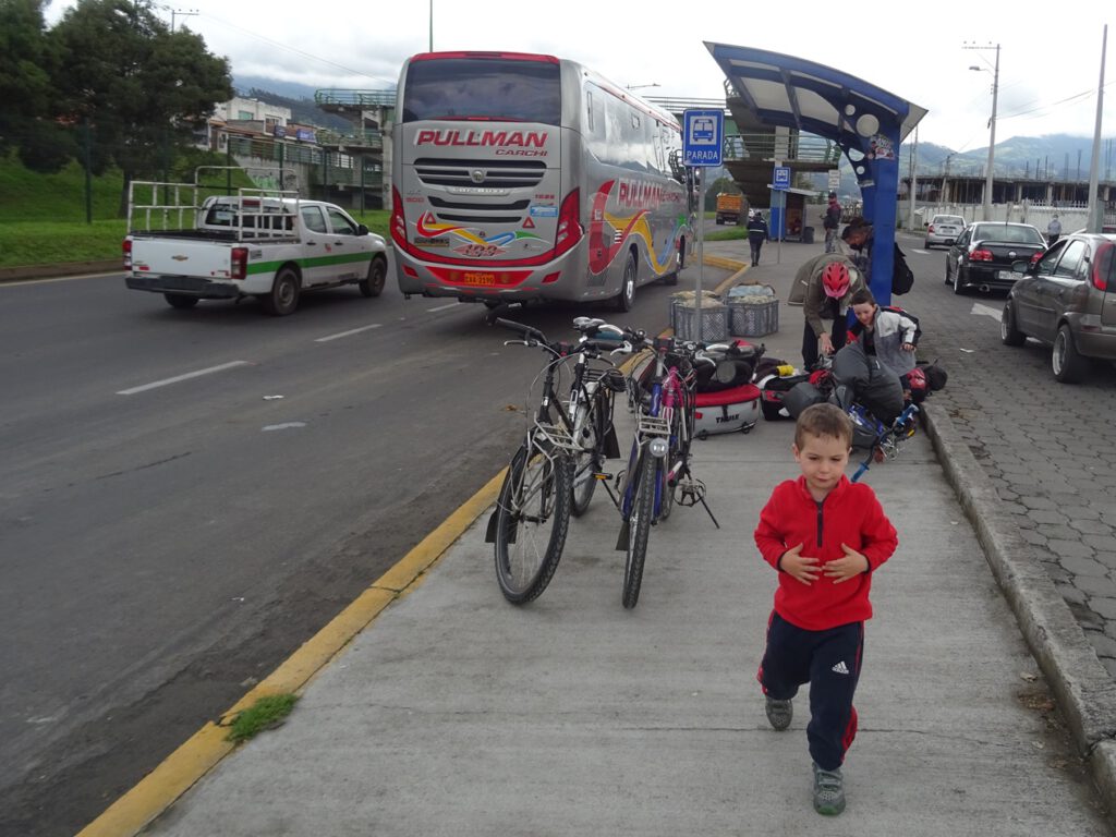 Otavalo bus stop outside the city