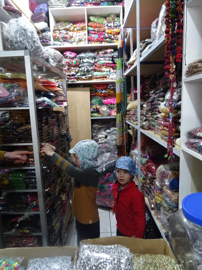 Wooden beads in Otavalo