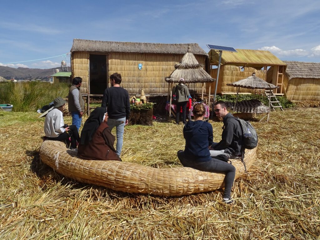 Tour group with the Uros
