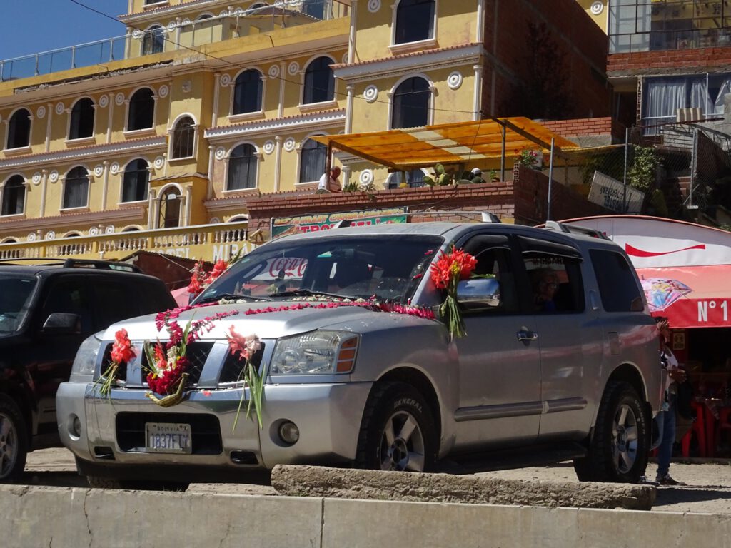 Decorated car in Copacabana