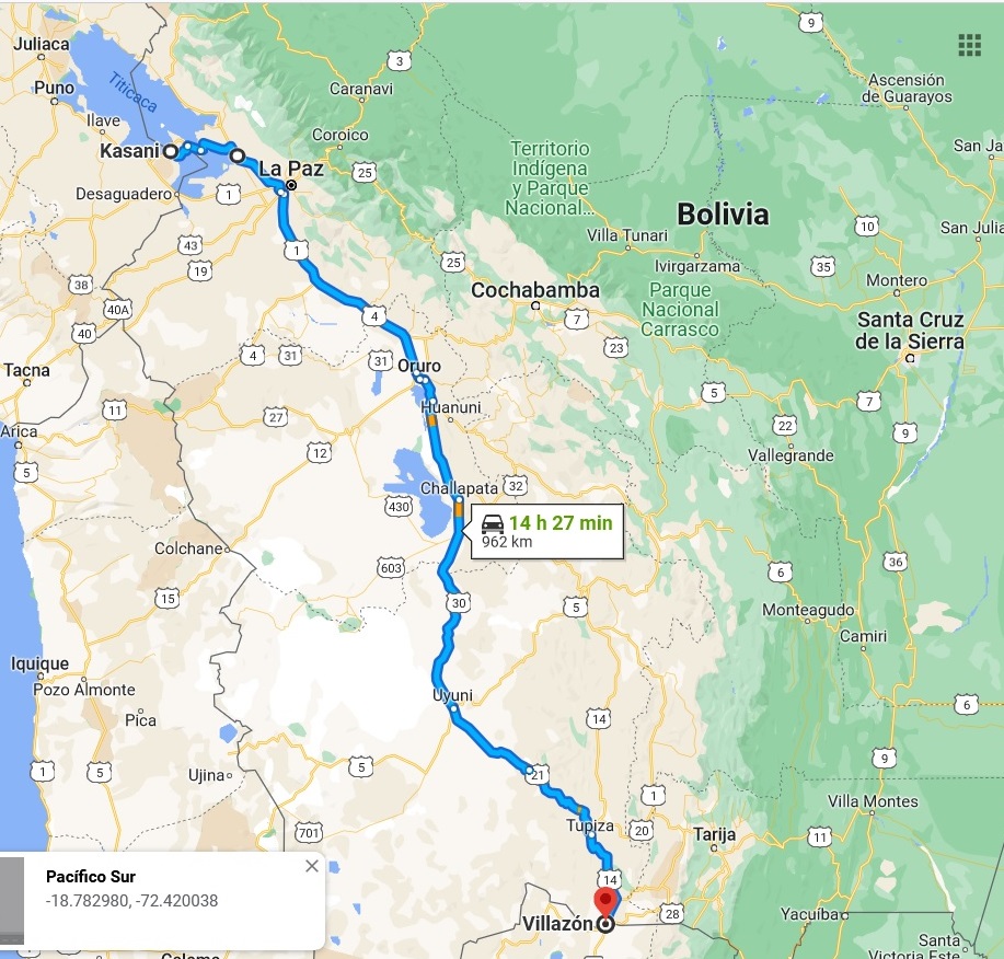 Our Bolivian route