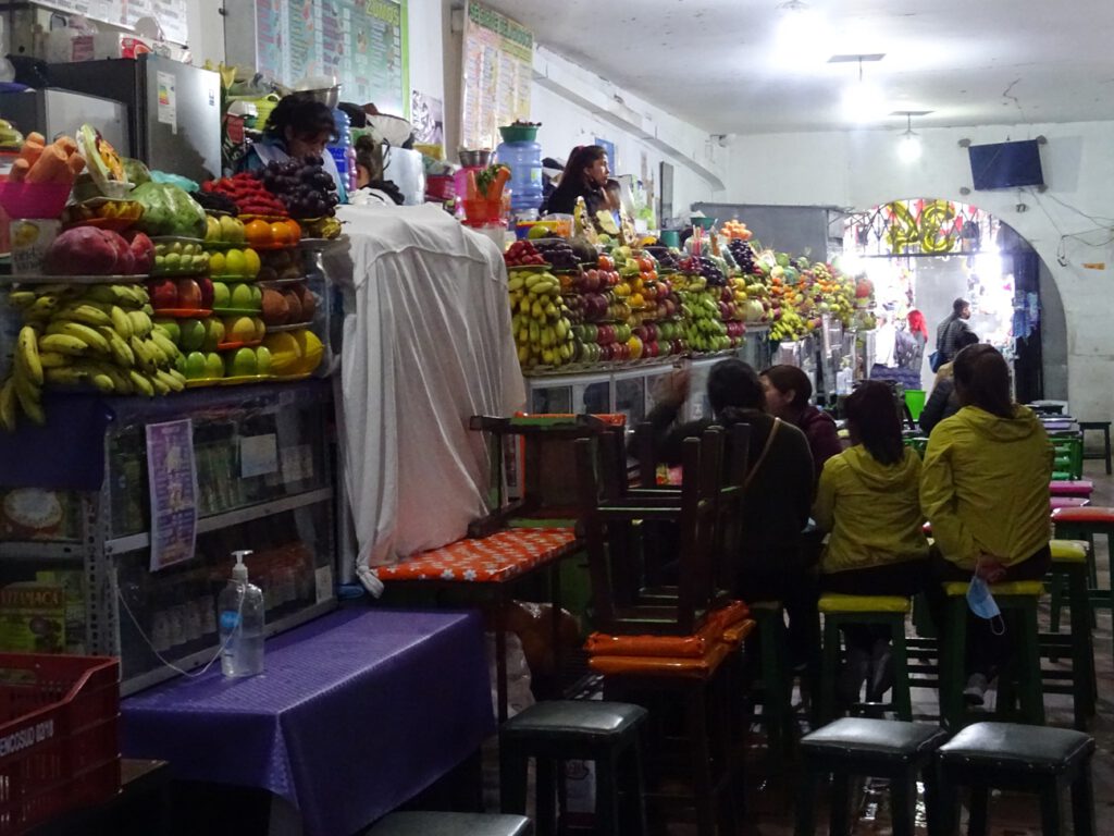Juice stalls in Central Market Sucre