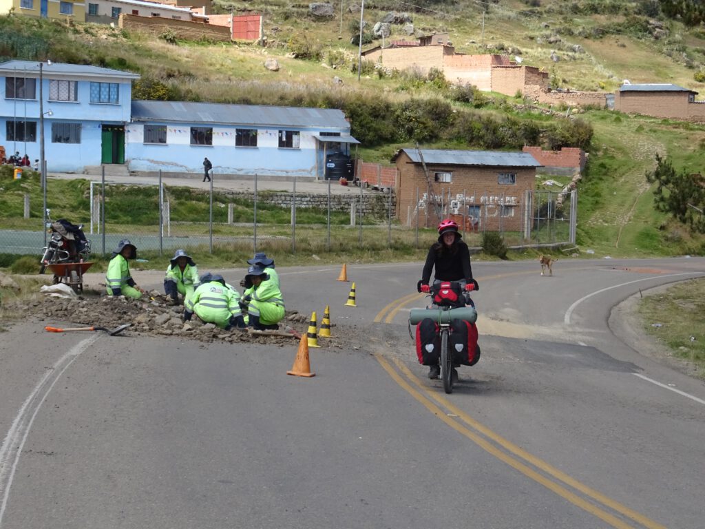 Road repairs in Bolivia