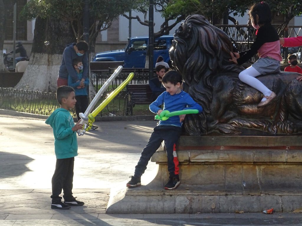 Simon with balloon sword