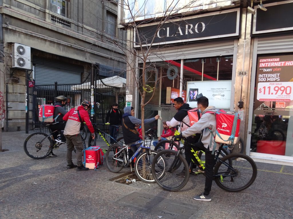 Food couriers in Santiago