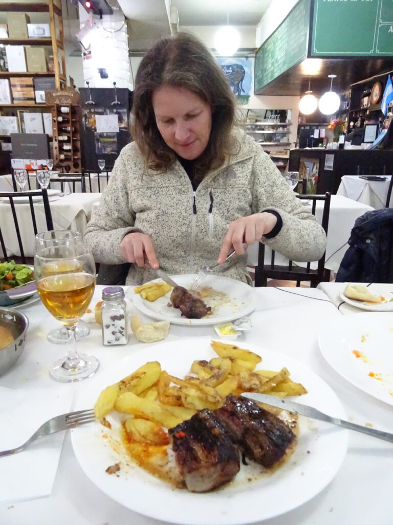 Eating steak in Buenos Aires